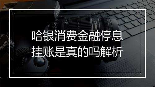 哈银消费金融停息挂账是真的吗解析