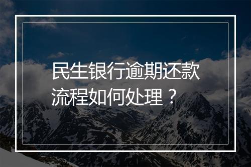 民生银行逾期还款流程如何处理？