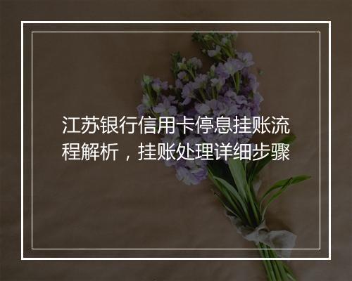 江苏银行信用卡停息挂账流程解析，挂账处理详细步骤