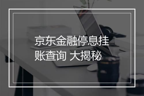 京东金融停息挂账查询 大揭秘