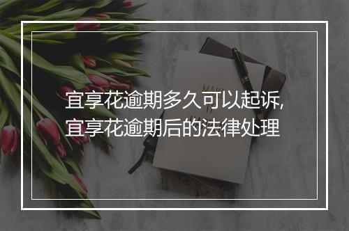 宜享花逾期多久可以起诉,宜享花逾期后的法律处理
