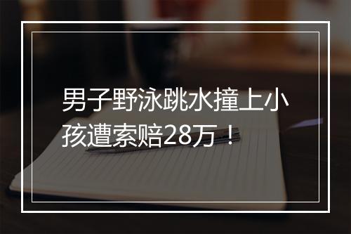 男子野泳跳水撞上小孩遭索赔28万！