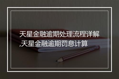 天星金融逾期处理流程详解,天星金融逾期罚息计算