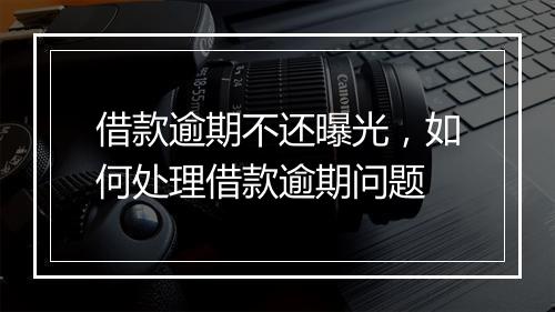 借款逾期不还曝光，如何处理借款逾期问题