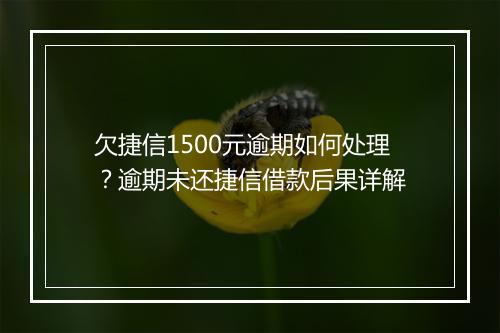 欠捷信1500元逾期如何处理？逾期未还捷信借款后果详解