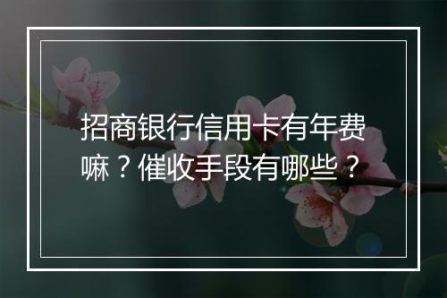 招商银行信用卡有年费嘛？催收手段有哪些？