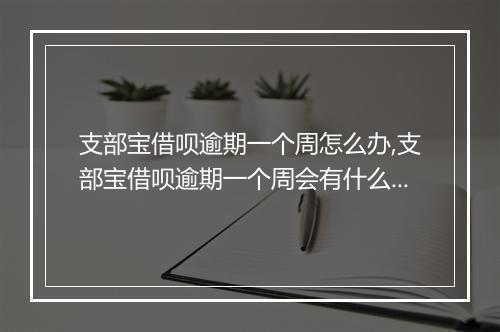 支部宝借呗逾期一个周怎么办,支部宝借呗逾期一个周会有什么后果