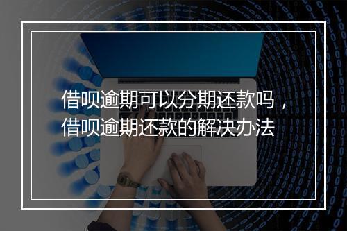 借呗逾期可以分期还款吗，借呗逾期还款的解决办法
