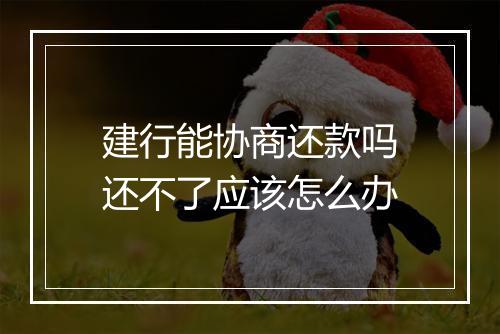 建行能协商还款吗还不了应该怎么办