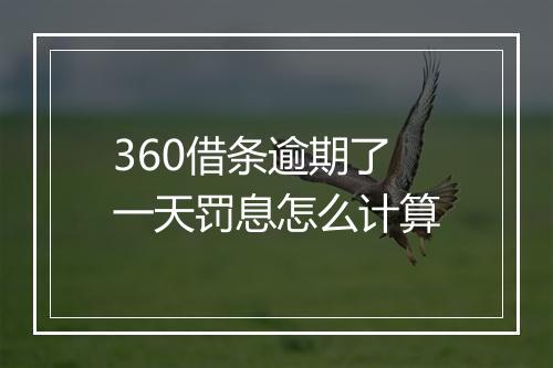 360借条逾期了一天罚息怎么计算