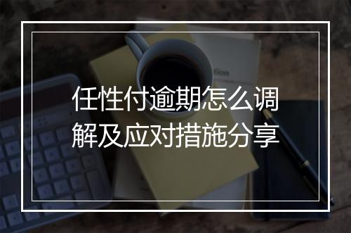 任性付逾期怎么调解及应对措施分享