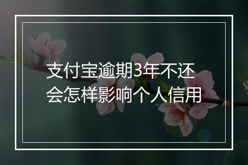 支付宝逾期3年不还会怎样影响个人信用