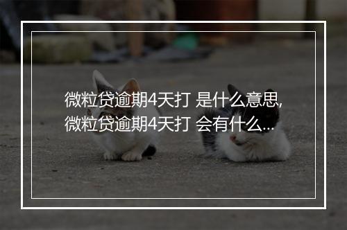 微粒贷逾期4天打 是什么意思,微粒贷逾期4天打 会有什么后果