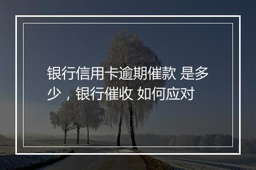 银行信用卡逾期催款 是多少，银行催收 如何应对