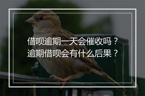 借呗逾期一天会催收吗？逾期借呗会有什么后果？