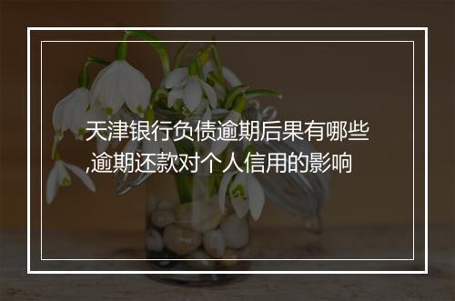 天津银行负债逾期后果有哪些,逾期还款对个人信用的影响