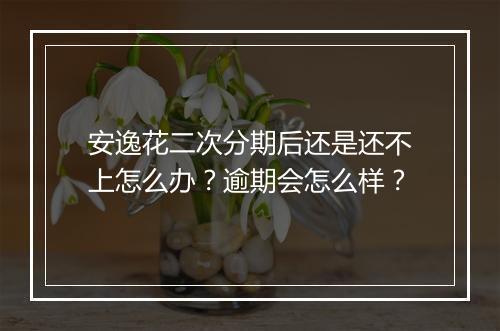 安逸花二次分期后还是还不上怎么办？逾期会怎么样？