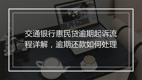 交通银行惠民贷逾期起诉流程详解，逾期还款如何处理