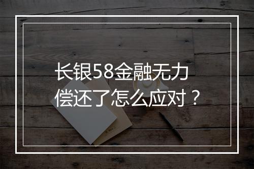 长银58金融无力偿还了怎么应对？