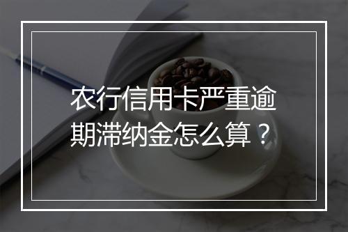 农行信用卡严重逾期滞纳金怎么算？