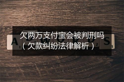欠两万支付宝会被判刑吗（欠款纠纷法律解析）