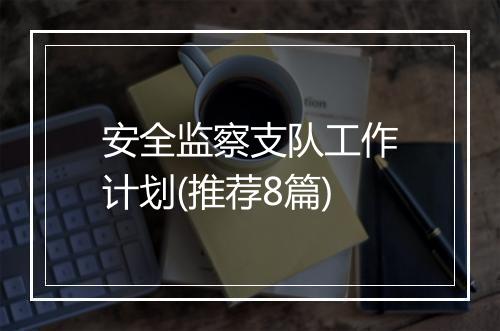 安全监察支队工作计划(推荐8篇)