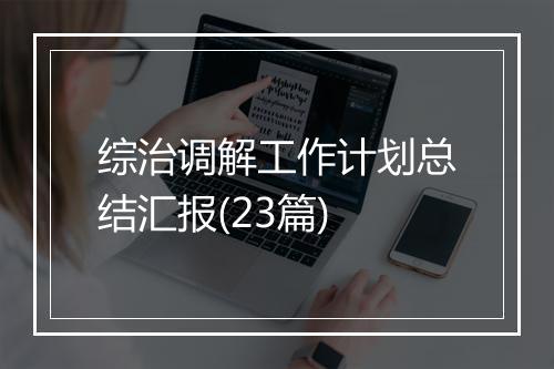 综治调解工作计划总结汇报(23篇)