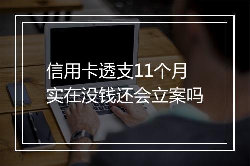 信用卡透支11个月实在没钱还会立案吗