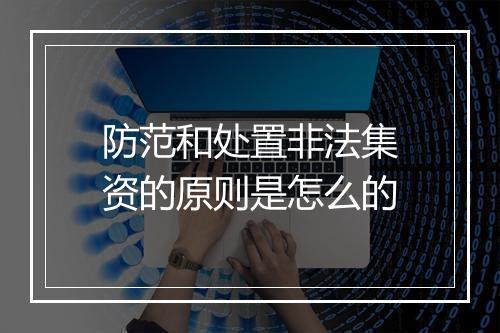 防范和处置非法集资的原则是怎么的
