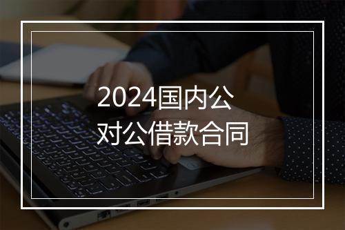2024国内公对公借款合同
