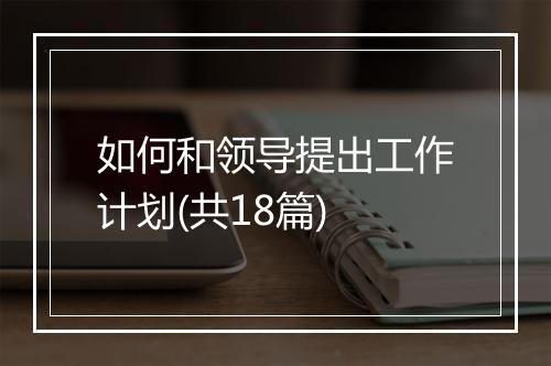 如何和领导提出工作计划(共18篇)
