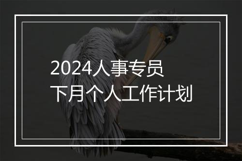 2024人事专员下月个人工作计划