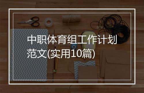 中职体育组工作计划范文(实用10篇)