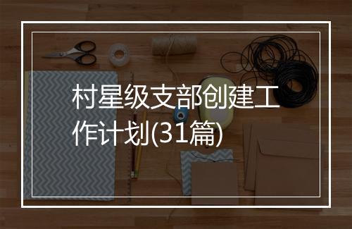 村星级支部创建工作计划(31篇)