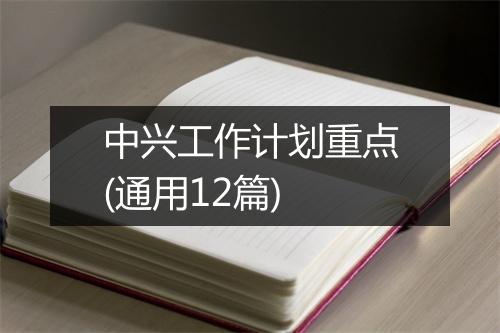 中兴工作计划重点(通用12篇)