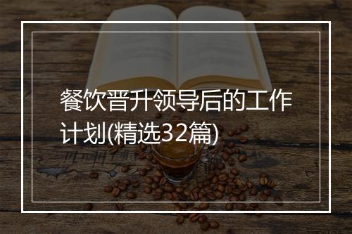 餐饮晋升领导后的工作计划(精选32篇)