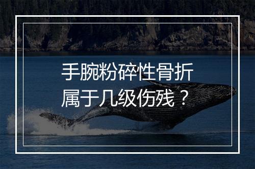 手腕粉碎性骨折属于几级伤残？