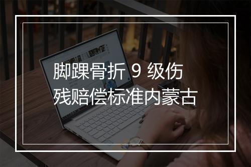 脚踝骨折 9 级伤残赔偿标准内蒙古