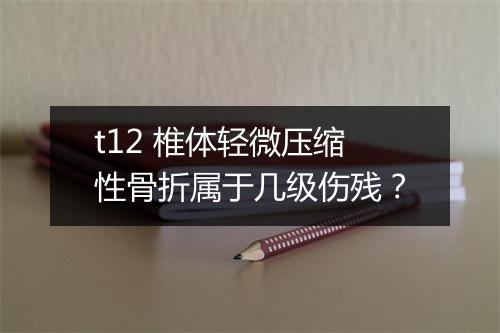 t12 椎体轻微压缩性骨折属于几级伤残？