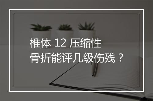 椎体 12 压缩性骨折能评几级伤残？