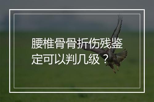 腰椎骨骨折伤残鉴定可以判几级？