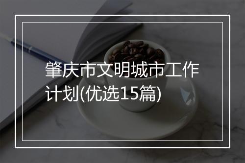肇庆市文明城市工作计划(优选15篇)
