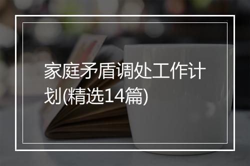 家庭矛盾调处工作计划(精选14篇)