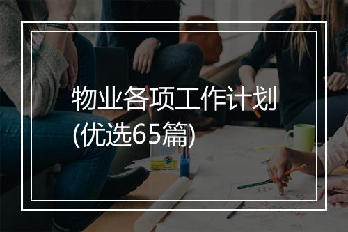 物业各项工作计划(优选65篇)