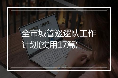 全市城管巡逻队工作计划(实用17篇)