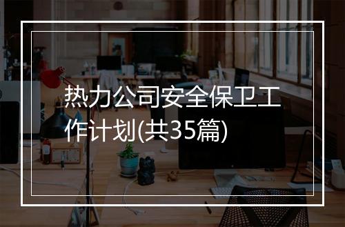 热力公司安全保卫工作计划(共35篇)