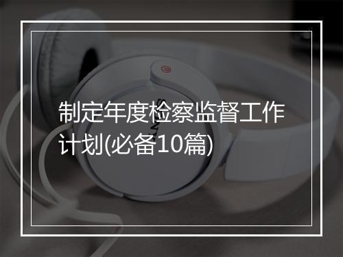 制定年度检察监督工作计划(必备10篇)
