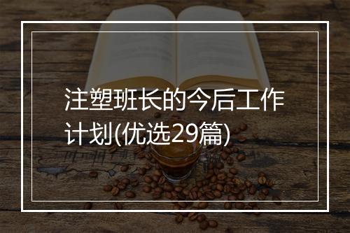 注塑班长的今后工作计划(优选29篇)