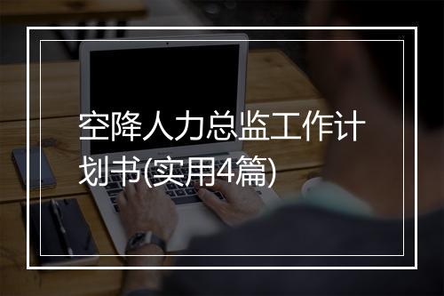 空降人力总监工作计划书(实用4篇)