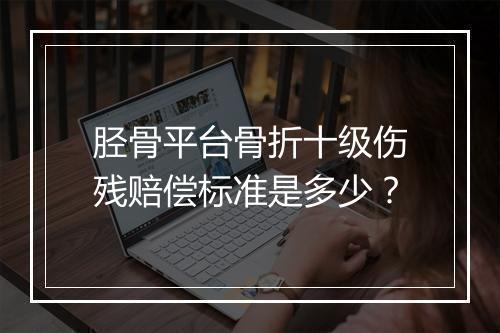 胫骨平台骨折十级伤残赔偿标准是多少？